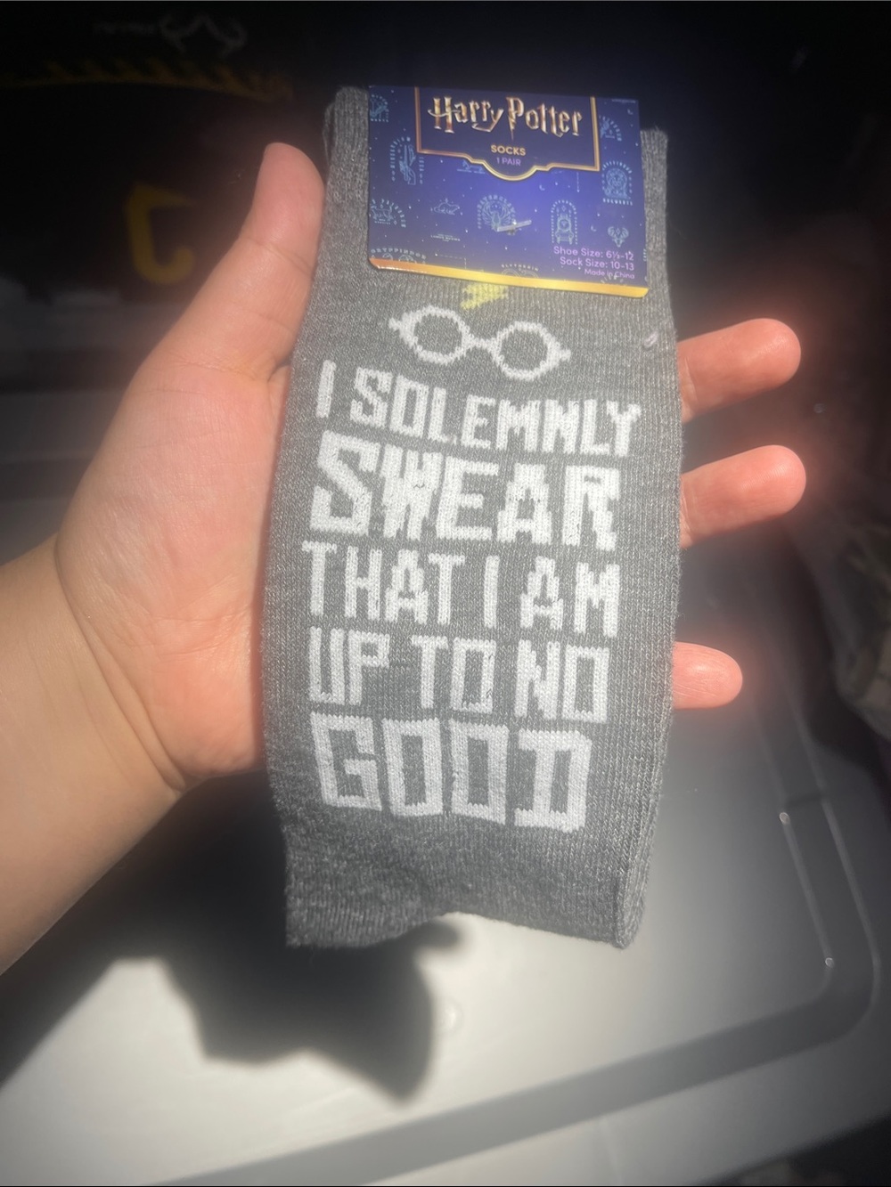Warner Bros. Gray Harry Potter Branded Crew Socks